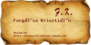 Forgács Krisztián névjegykártya
